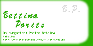 bettina porits business card